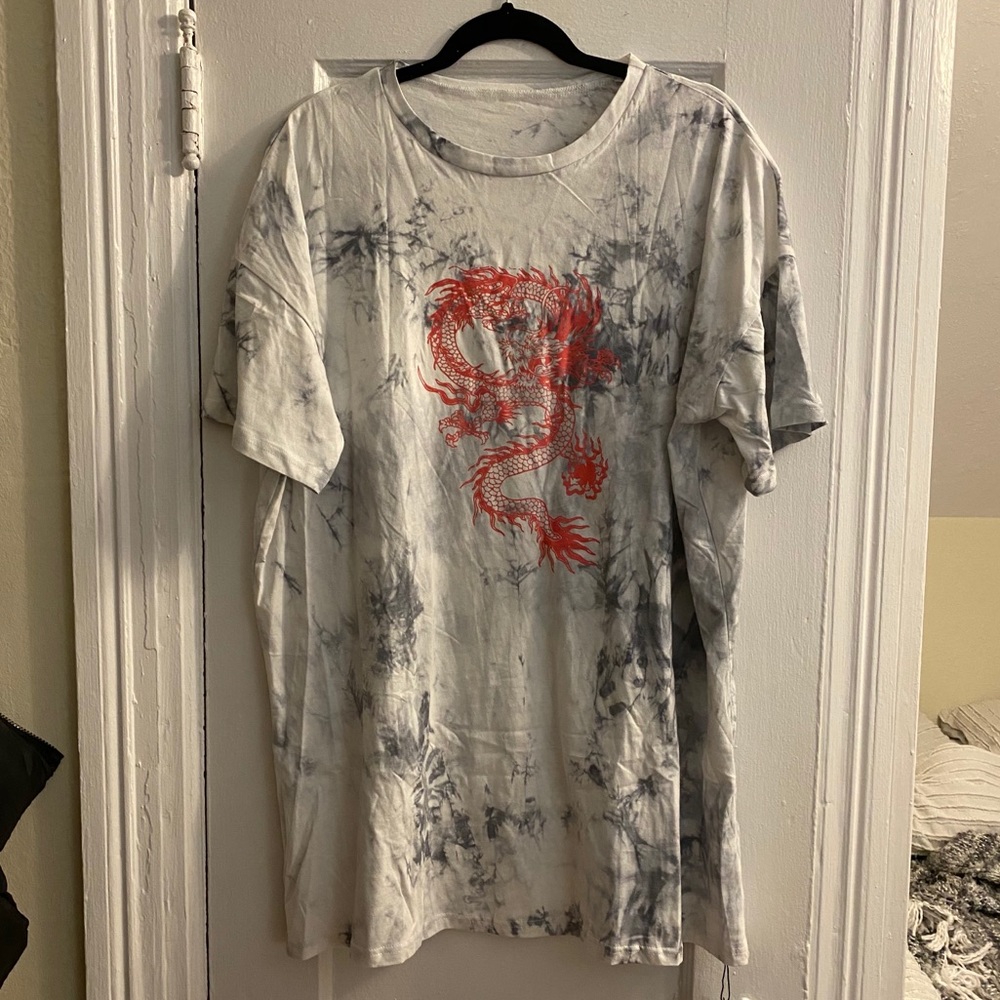 Tie Dye Dragon Print Tee